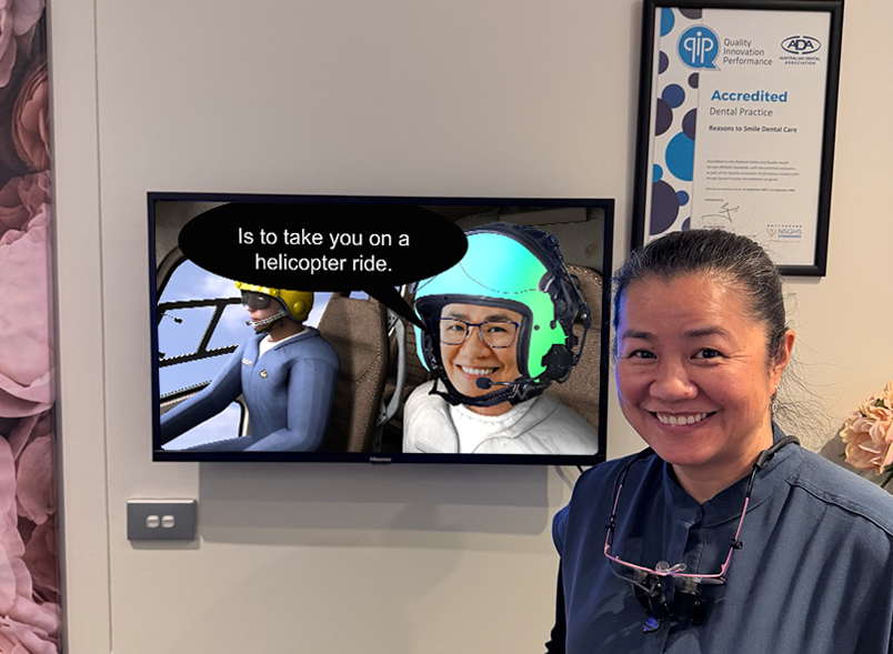 Channel D playing on the TV at Reason To Smile Dental